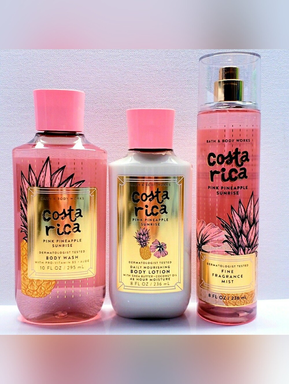 Bath & Body Works Costa Rica PINK PINEAPPLE SUNRISE Body Lotion, Body Wash, Mist - Picture 2 of 4